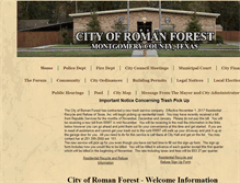 Tablet Screenshot of cityofromanforest.org